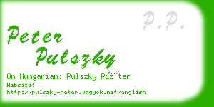 peter pulszky business card